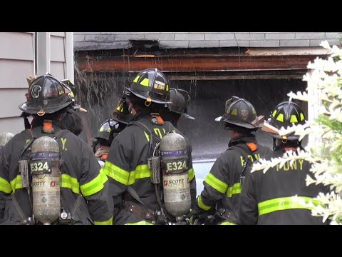 FDNY responding & on scene of a small garage fire