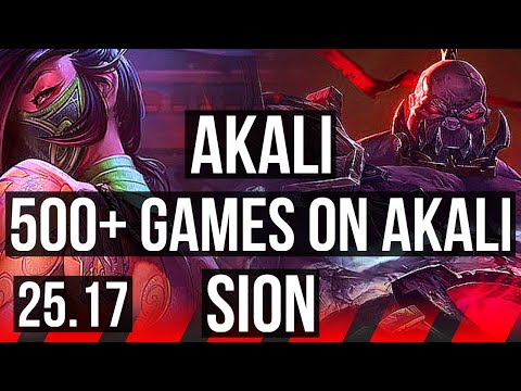 AKALI vs SION (TOP) | Quadra, 47k DMG, Godlike, 500+ games | EUW Challenger | 25.17