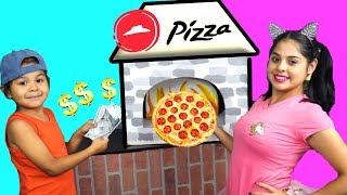 Pretend Play Pizza Shop cooking  FIRE Oven pizza delivery