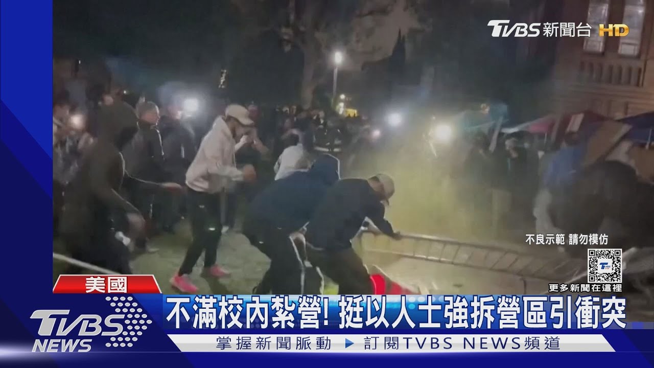 挺以vs.挺巴起衝突!UCLA校園煙霧彈和棍棒齊飛 15人傷