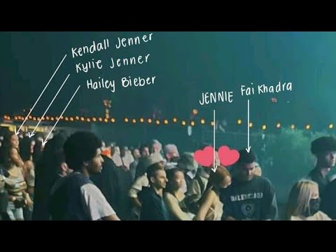 Jennie spotted at Coachella with Hailey Bieber and the Jenner's