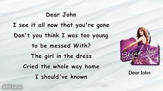 Taylor Swift - Dear John (Lyric Video)