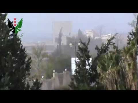 مقطع يظهرلاعملية ضرب المعهد الحدودي بقذائف الهاون من قبل كتيبة مدفعية سجيل