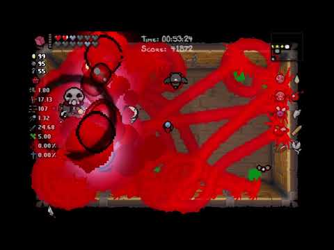 Haemolacria + Brimstone + Tech X + Tiny Planet + Monstro's Lung vs Mega Satan = ?