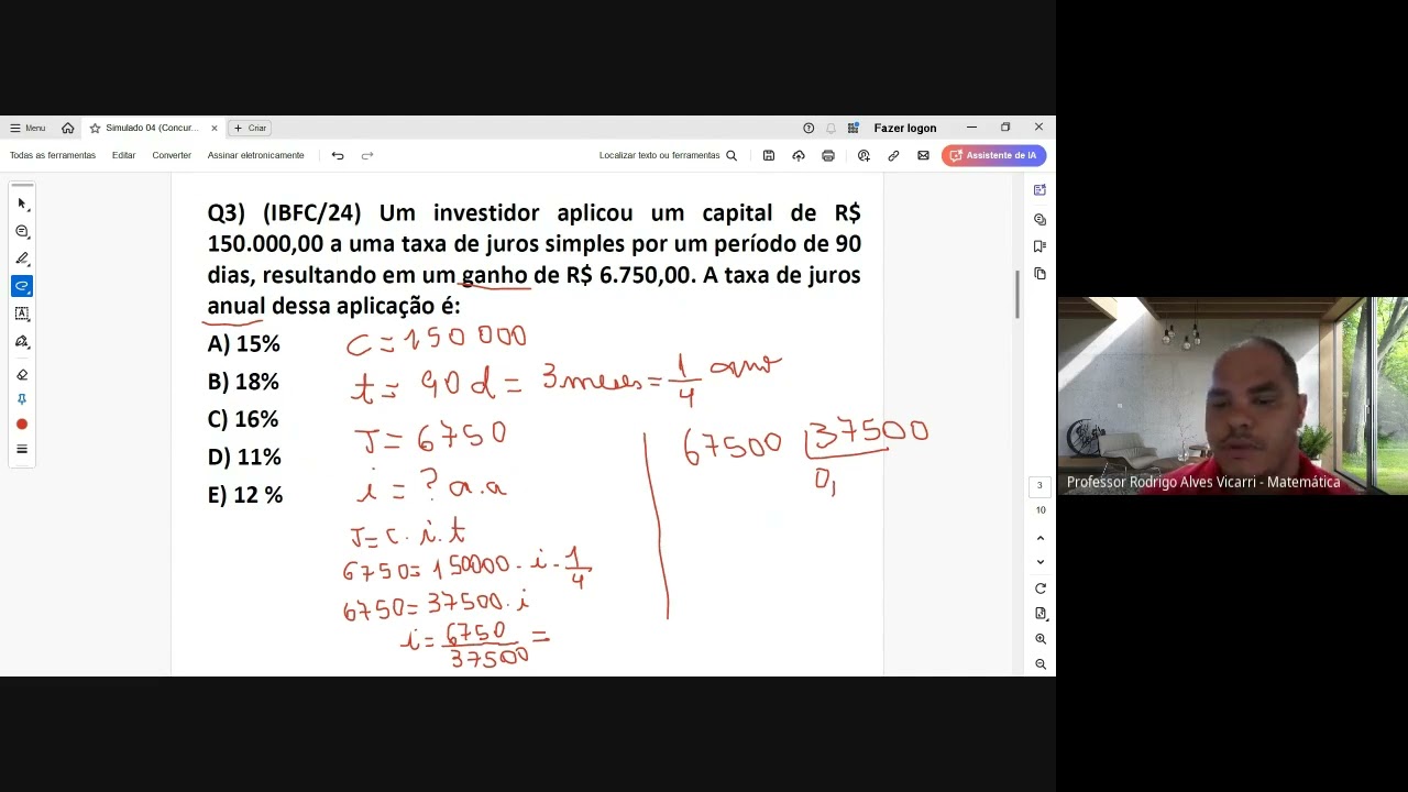 Simulado 04 Matemática Para Passar no Concurso dos Correios 2024 - Banca IBFC