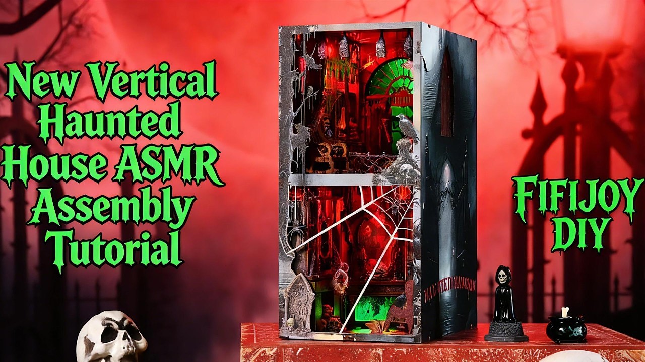 NEW Vertical DIY Haunted House Booknook 🕯️ ASMR Unboxing & Full Build | Stress Relief |No BGM