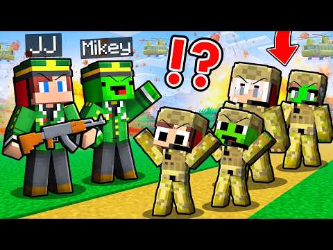 JJ and Mikey Became CAPTAINS of Family Military Armies in Minecraft!  - Maizen