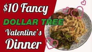 $10 Valentine's Dinner from Dollar Tree | Shrimp Alfredo