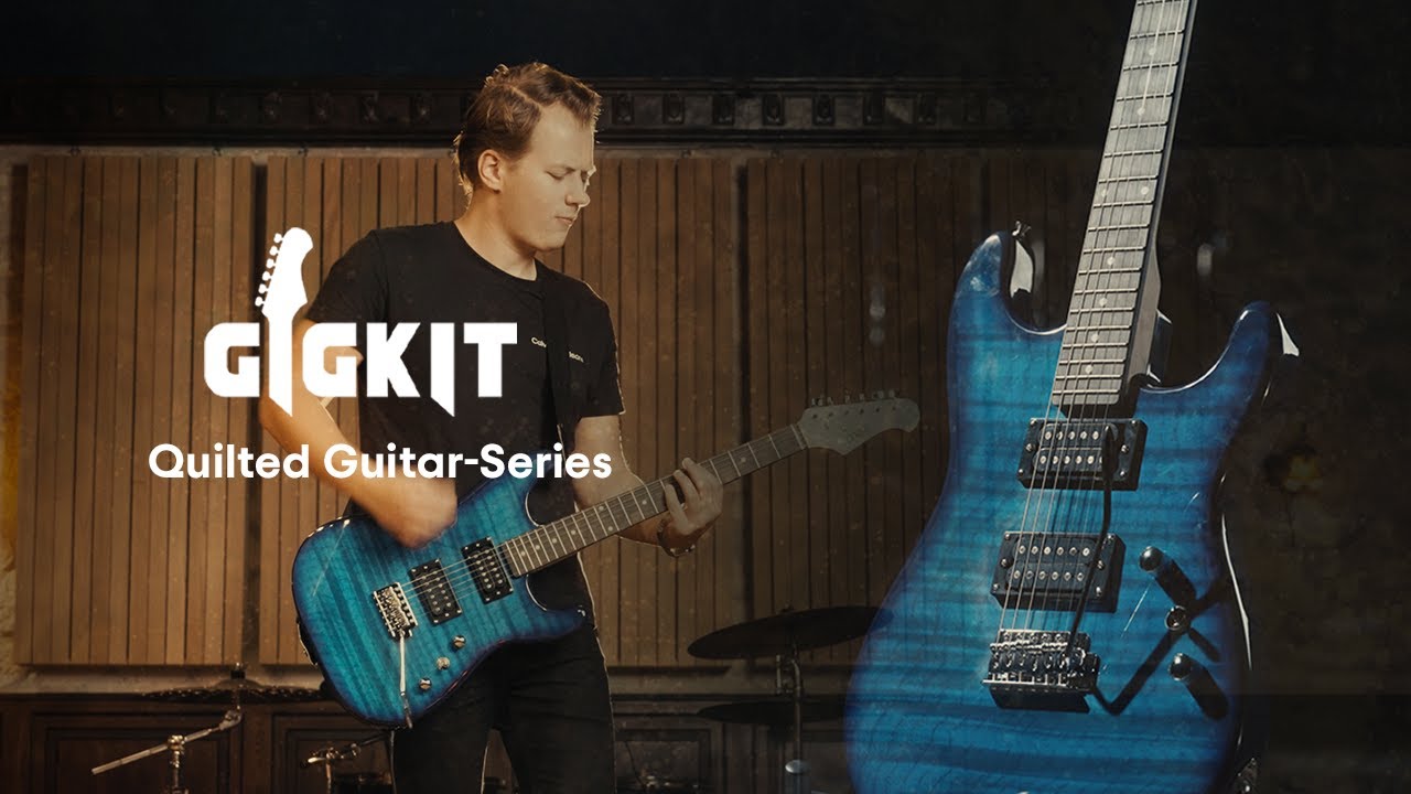 MAX E-Gitarre GigKit Quilted Style Blau