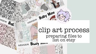 From Completed Drawing to Etsy Listing // Clip Art Shop Process