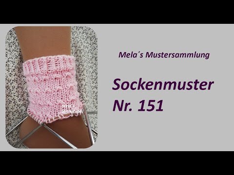 Sockenmuster Nr. 151 - Strickmuster in Runden stricken / Socks knitting pattern