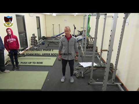 2 CLONDUFF SENIOR MENS FOOTBALL PHASE 2   WARM UP   FOM ROLL  UPPER BODY MOBILITY