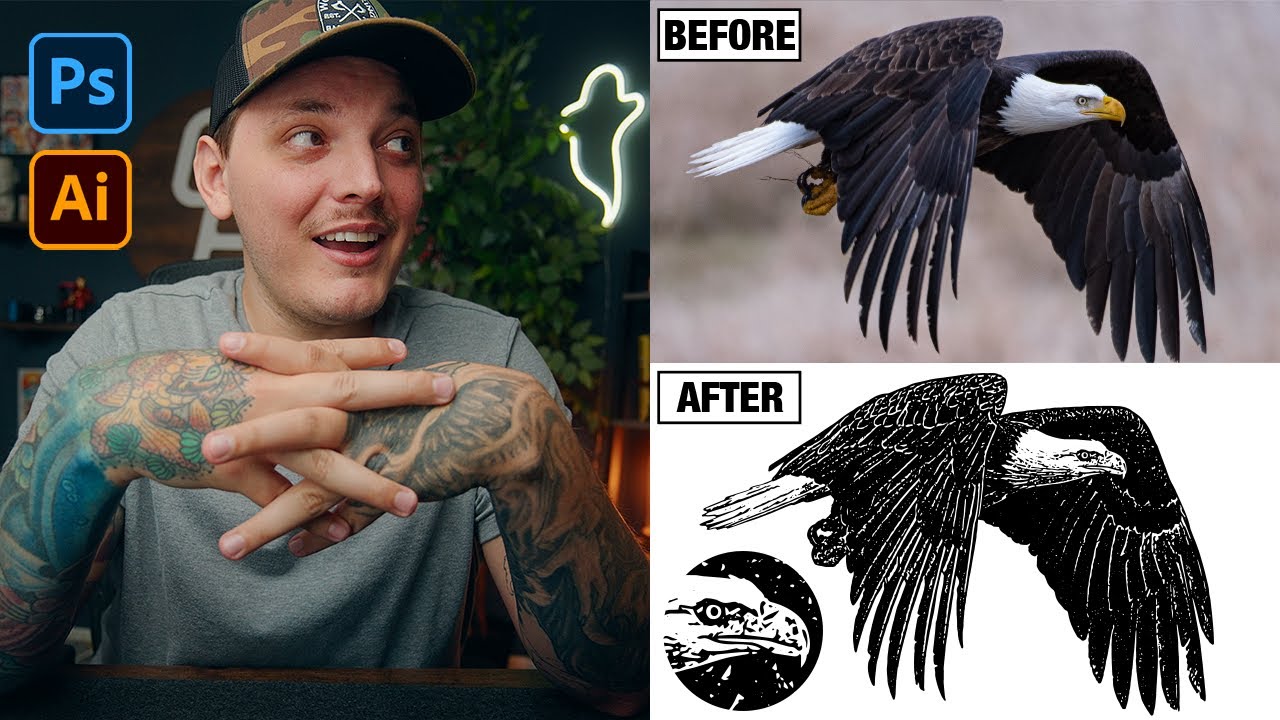 Convert Any Photo Into Vector Graphics! (Photoshop & Illustrator Tutorial)