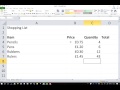 Excel Shopping List