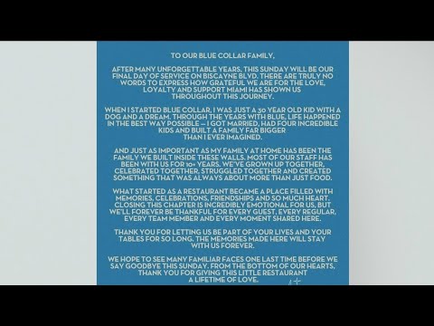 Beloved South Florida restaurant Blue Collar closing down ...