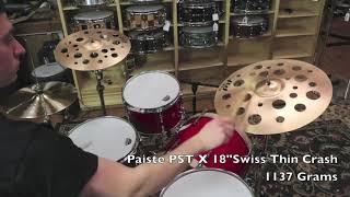 Video thumbnail for Paiste 18 PSTX Swiss Thin Crash-Demo of Exact Cymbal-1137g by Columbus Percussion