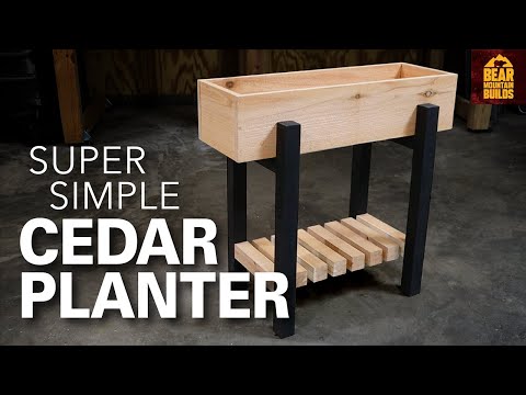 Raised Two Tone Cedar Planter