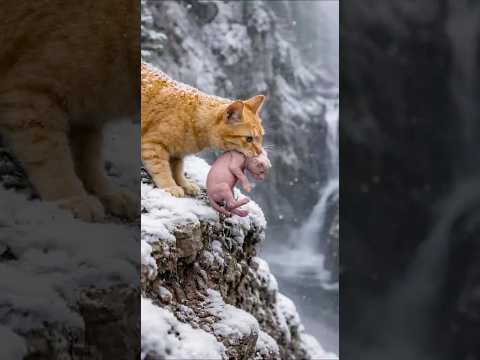 The mother cat can’t see her kitten — it’s just her imagination. #dog #cat #dogs #cats #animal