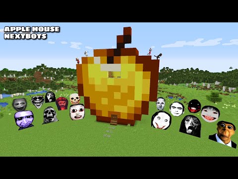 SURVIVAL GOLDEN APPLE HOUSE WITH 100 NEXTBOTS in Minecraft - Gameplay - Coffin Meme
