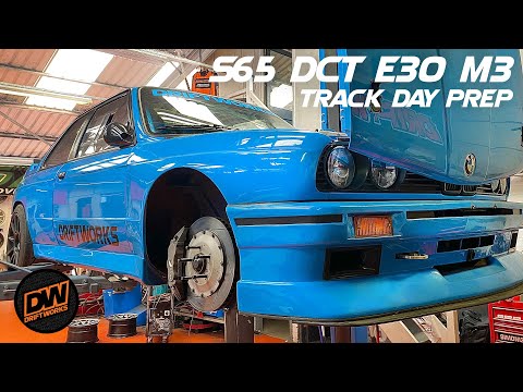 Driftworks E30M3 pre-trackday changes - New ARB + wheels, dct oil pan & alignment