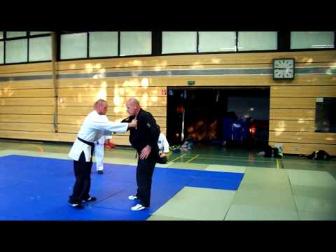 Flying armbar , gesprongen armklem (ude-hishigi-juji-gatame)