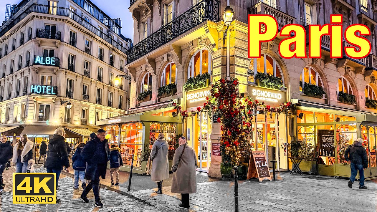 Immersive street-level walking tour through Paris November, France, showcasing authentic urban landscapes, local architecture, and the vibrant atmosphere of the city's neighborhoods