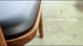 HIROSHIMA armchair in walnut with urethane clear (C-0)