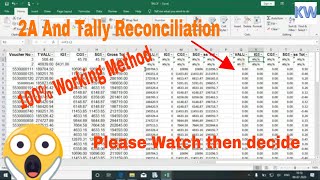 GSTR 2A AND TALLY COMPARISON [FREE]WITHOUT SOFTWARE [VLOOKUP] 100% WORKING[TRICK]