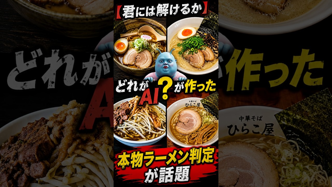 【君には解けるか】どれがAIが作ったラーメン画像か分かる？本物ラーメン判定が話題
