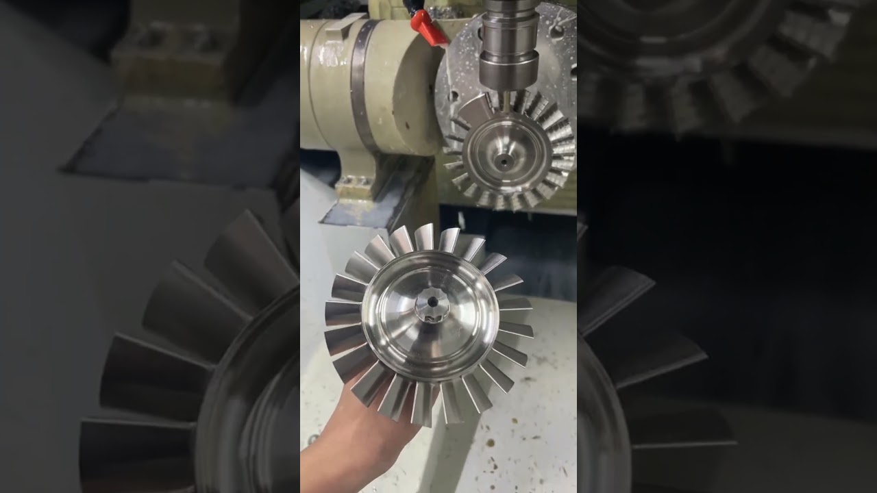 5-axis machining of impellers and turbochargers. #cnc #cncmachining #5axis #turbocharger #impeller