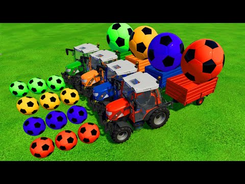 CLAAS TRACTORS vs COLORED BASKETBALLS - Farming Simulator 22