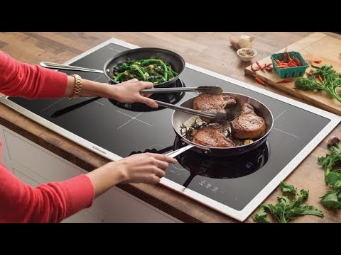 GTKZW 30" Induction Cooktop with Downdraft: 4 Burner 6000W Built-In Electric Stove | BBQ Bridge Burner & Recirculating Vent | Safety Lock & Timer | 220V-240V video review thumbnail