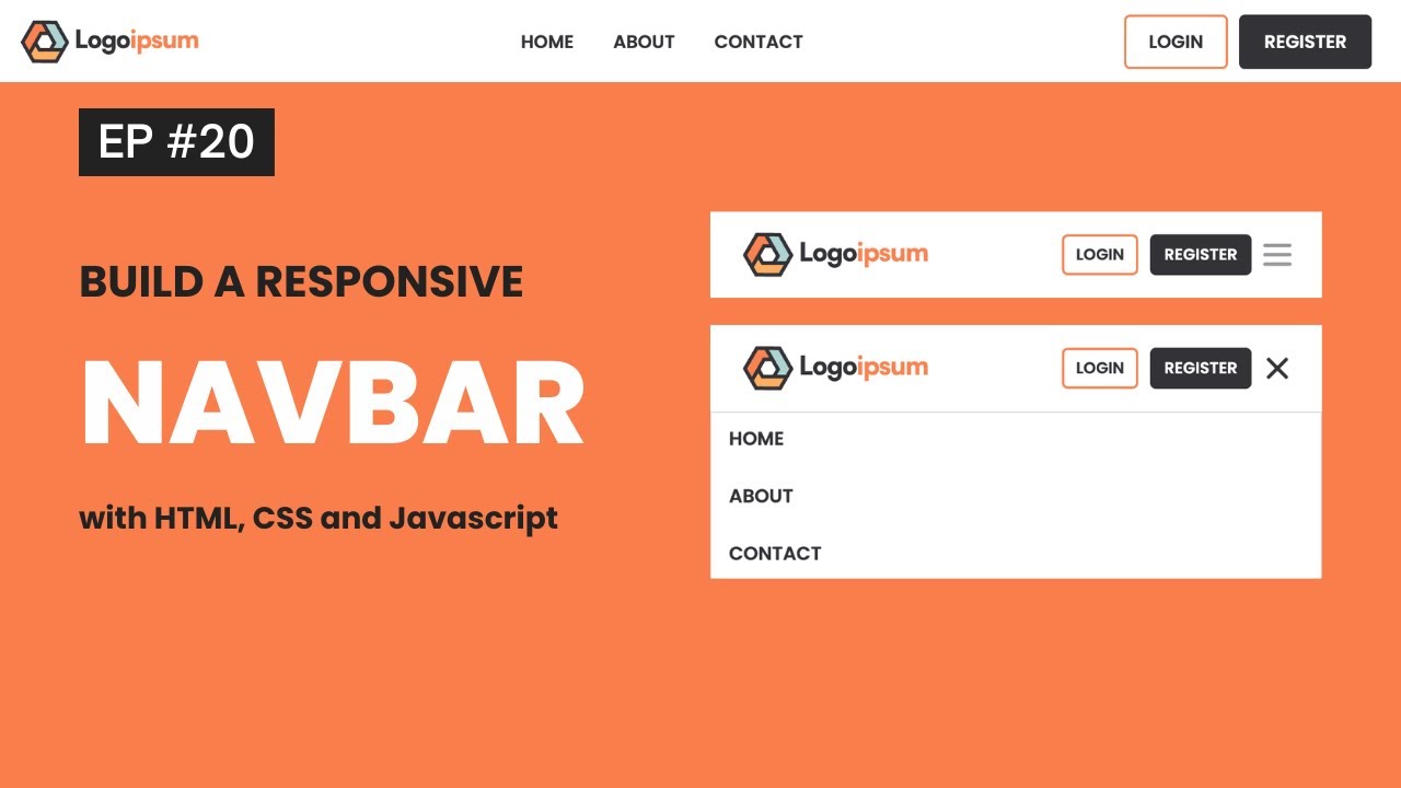 Build a Responsive Navbar with HTML, CSS, and JavaScript
