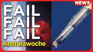 Raumfahrt-News: 3 Abstürze China, Korea & Japan; SpaceX Starship Booster finale Höhe, Marsschatten