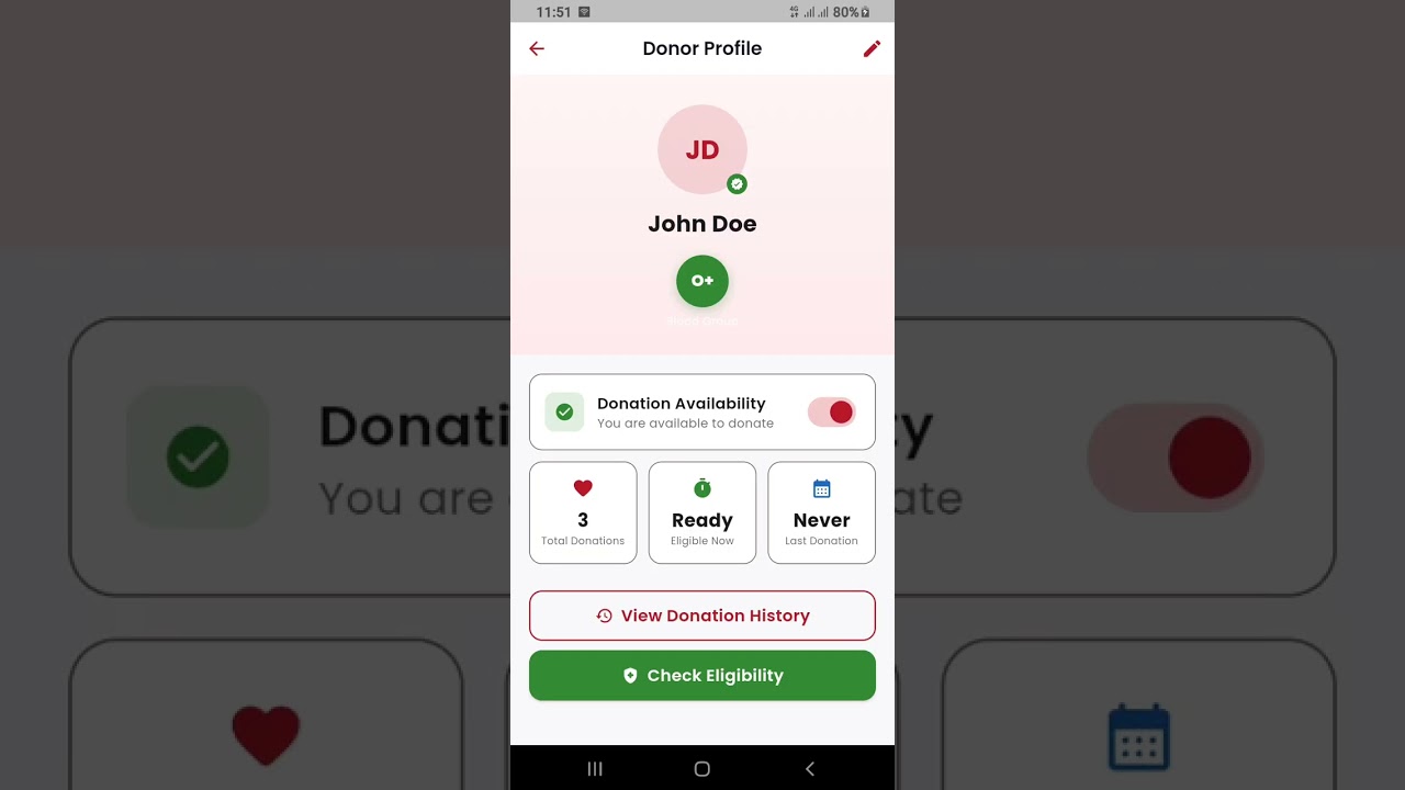 Blood bank app UI thumbnail