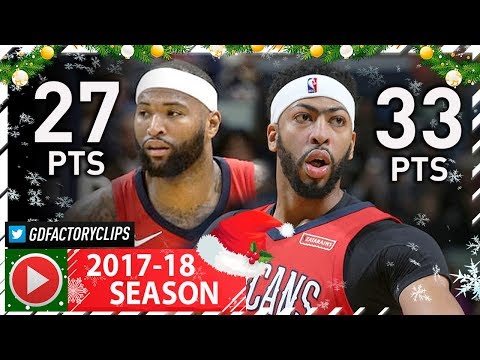 Anthony Davis 33 Pts & DeMarcus Cousins 27 Pts Full Highlights vs Nets (2017.12.27) - NASTY!