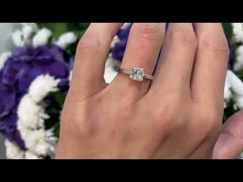1.01 carat Princess Cut Diamond Ring in 18K White Gold - Style #2912 - PIERRE
