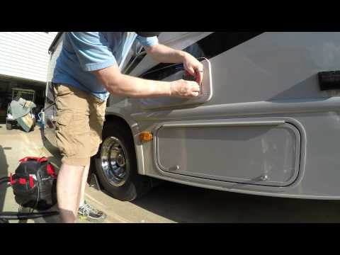 Installing Camco bug screens on the RV - bought from Amazon
