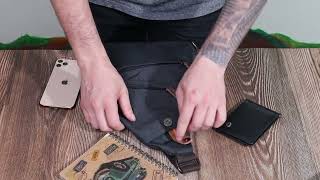 Сумка через плече для чоловіків з текстилю Vintage 22196 чорний