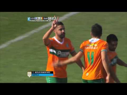 Gol de Bianchi Arce. Godoy Cruz 0 Banfield 2.Fecha 20. Torneo Primera División.FPT
