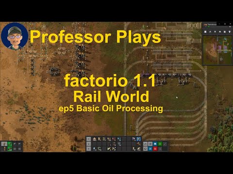 factorio Rail World ep5 Basic Oil Processing
