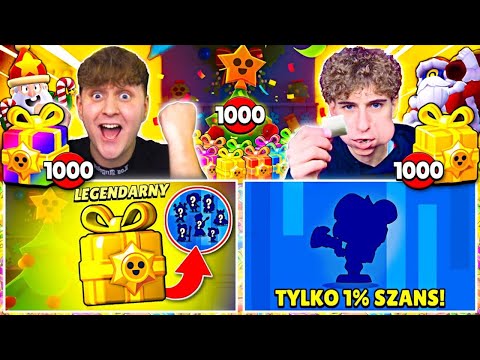 OTWIERAMY 1000x PREZENTÓW na 2 EKRANY w BRAWL STARS!😱 *CHUBBY BUNNY CHALLENGE!* (Da Mian VS Torii)