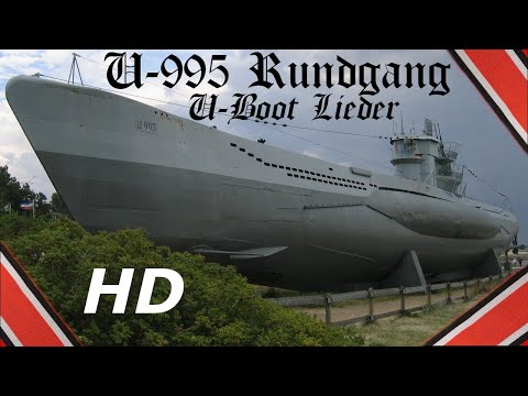 German submarine U-995 Type VIIC/41 in Laboe - HD tour, submarine songs