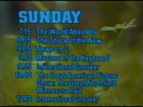 Sunday 19th October 1980 BBC2 - The Money Programme - The Onedin Line - The World About Us - Snooker