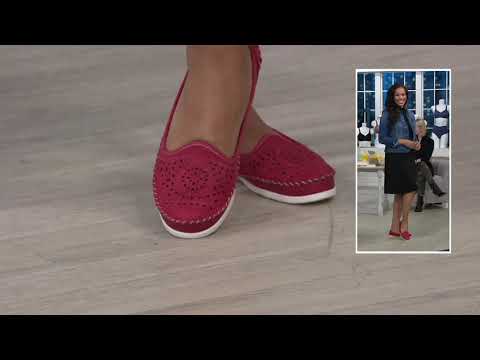Earth Origins Leather Cutout Slip-On Shoes - Lark Lindsey on QVC