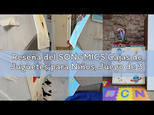 Vídeo relacionado con SONGMICS Cajas de Juguetes para Niños, Juego de 3 Cajas de Almacenamiento Apilables y Plegables, con Asas y Tapa Magnética, Habitación Infantil y Cuarto de Juegos, Tema del Espacio, Azul RLB700Q01