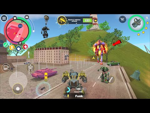 Rope Hero Vice Town (BD 100 Spider Robot and Pink Tank Fight Car Robot Boss) Spider Robot Machine