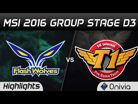 FW vs SKT Highlights MSI 2016 D3 Flash Wolves vs SK Telecom T1