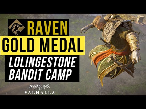 🥇  FLYING GOLD Lolingestone Bandit Camp - Trial of the RAVEN - Mastery Challenge Tips | AC Valhalla