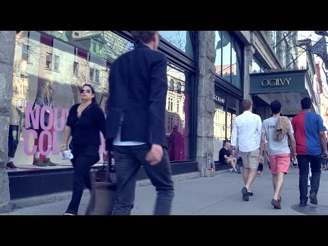 Passeio a pé pela rua Ste Catherine em Montreal